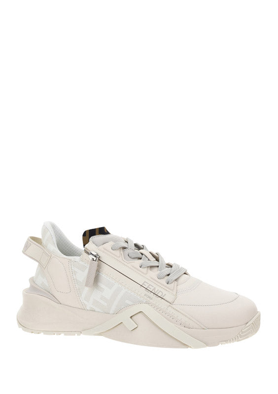 Sneakers Flow Running Calf Leather White Ice/ivory Taupe/white Ice Trainers