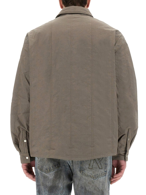 Quilted Overshirt Green Cotton Jacket