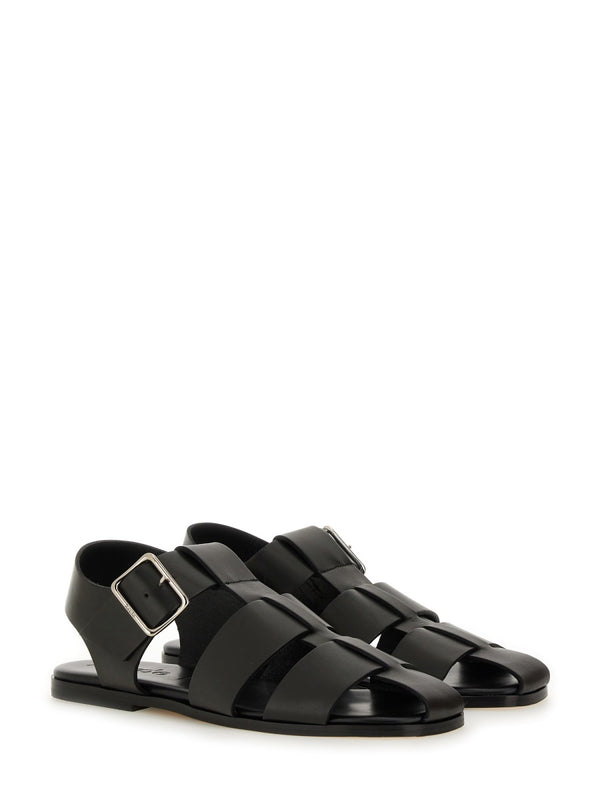 Sandals Black Calf Leather