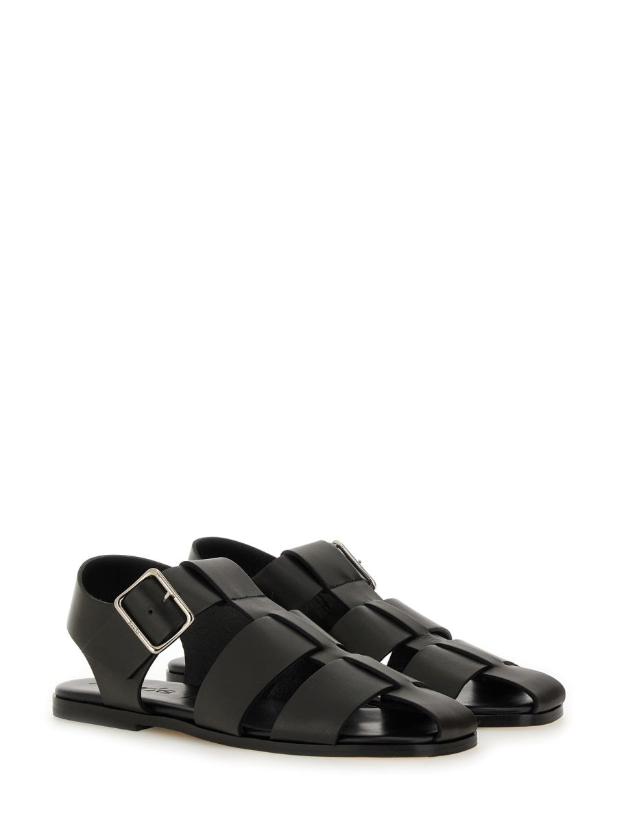 Sandals Black Calf Leather