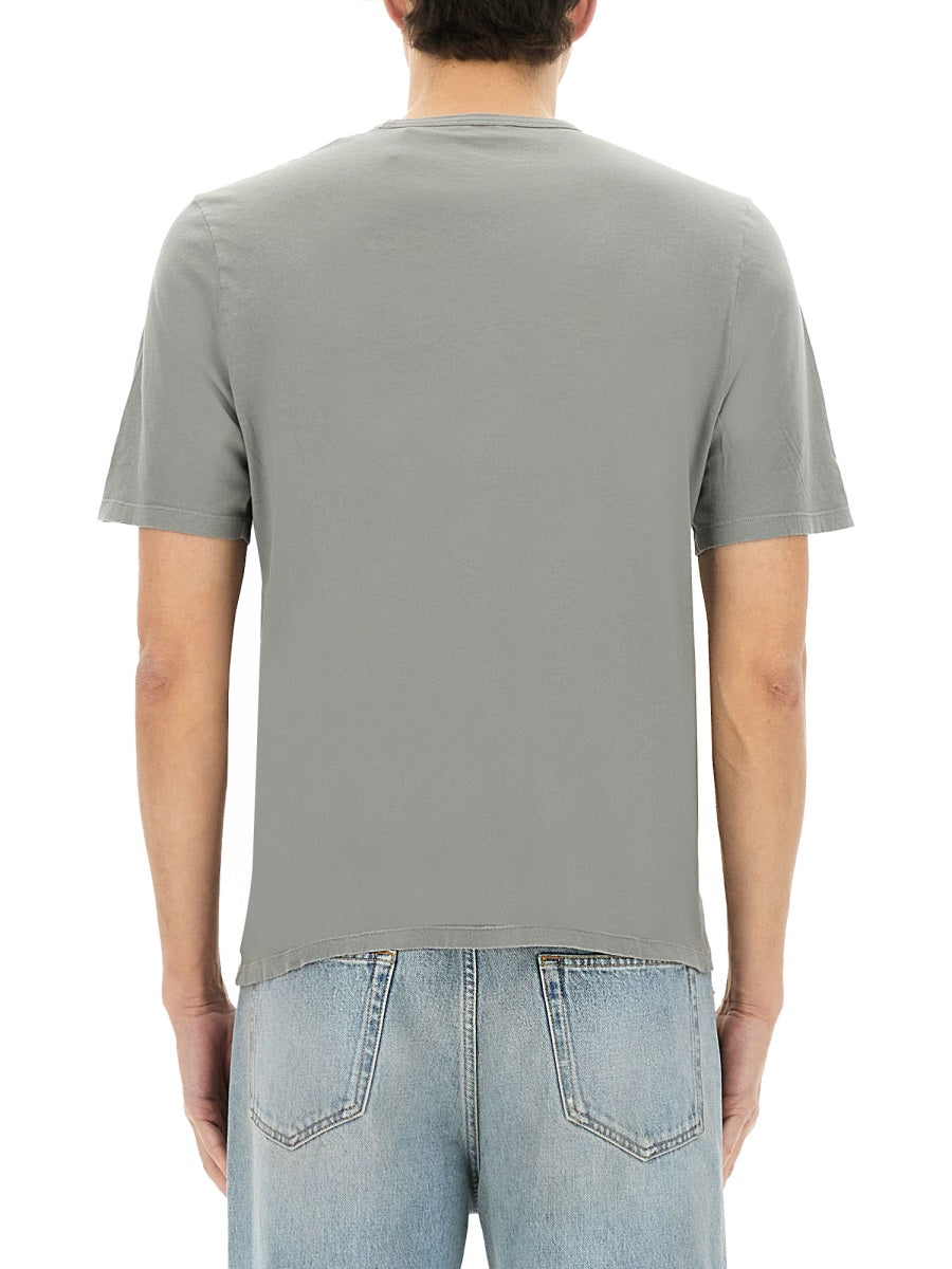 T-Shirt With Logo Grey Cotton T-shirts