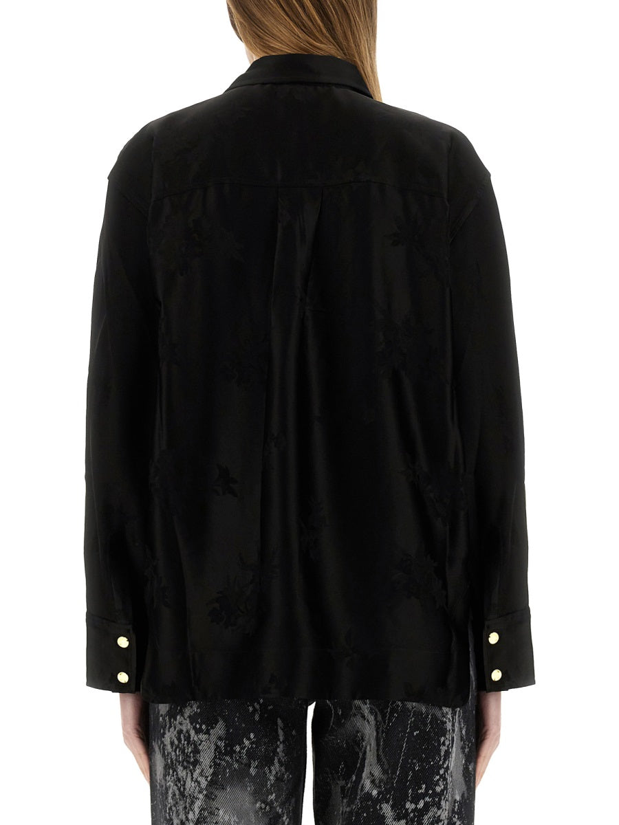 Jacquard Satin Shirt Black Acetate