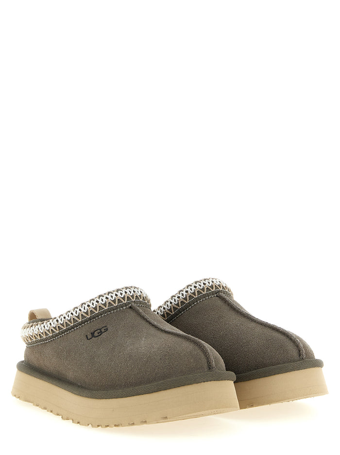 Tazz sabots Gray Leather Flat Shoes