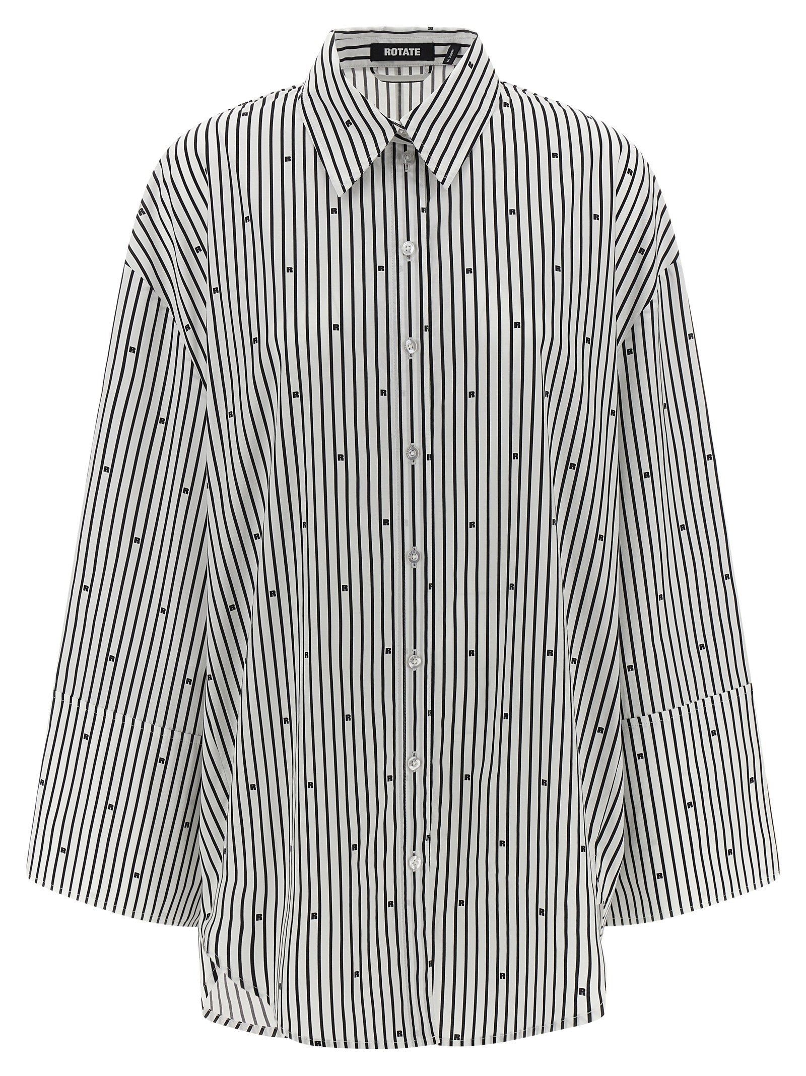 Poplin Oversized Striped Shirt White/black Cotton Shirt, Blouse
