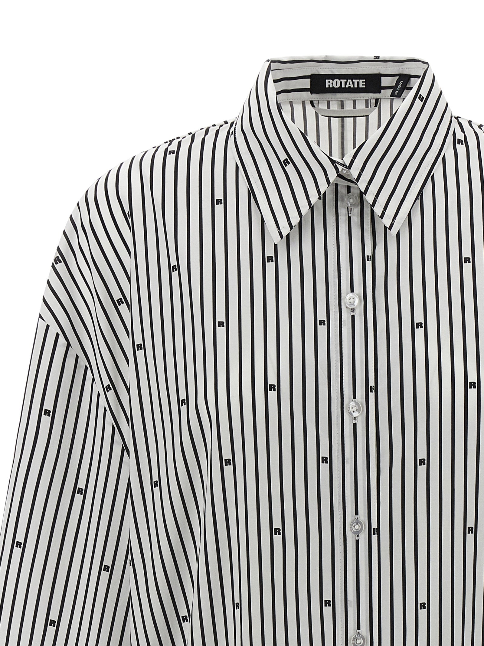 Poplin Oversized Striped Shirt White/black Cotton Shirt, Blouse