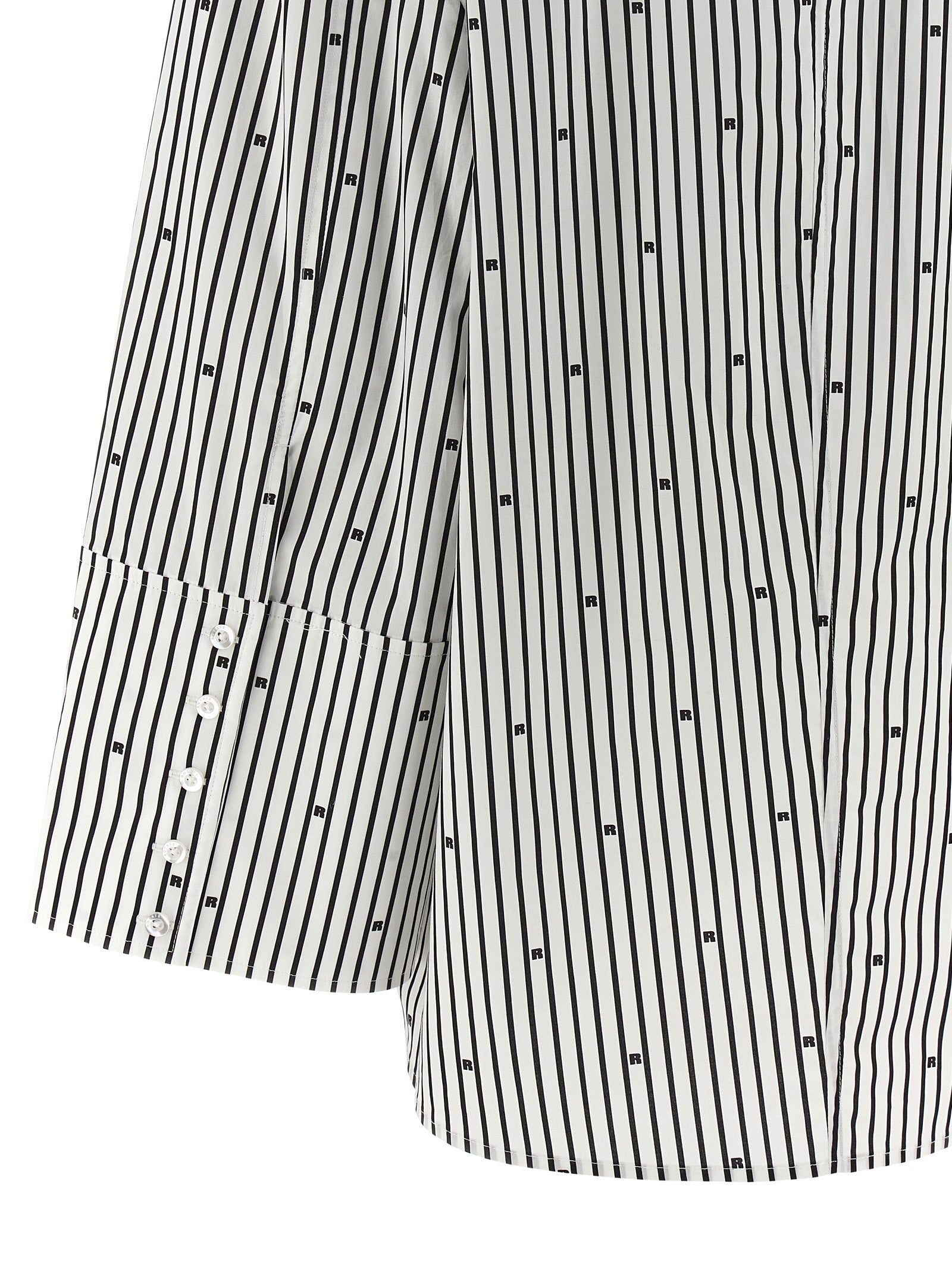 Poplin Oversized Striped Shirt White/black Cotton Shirt, Blouse