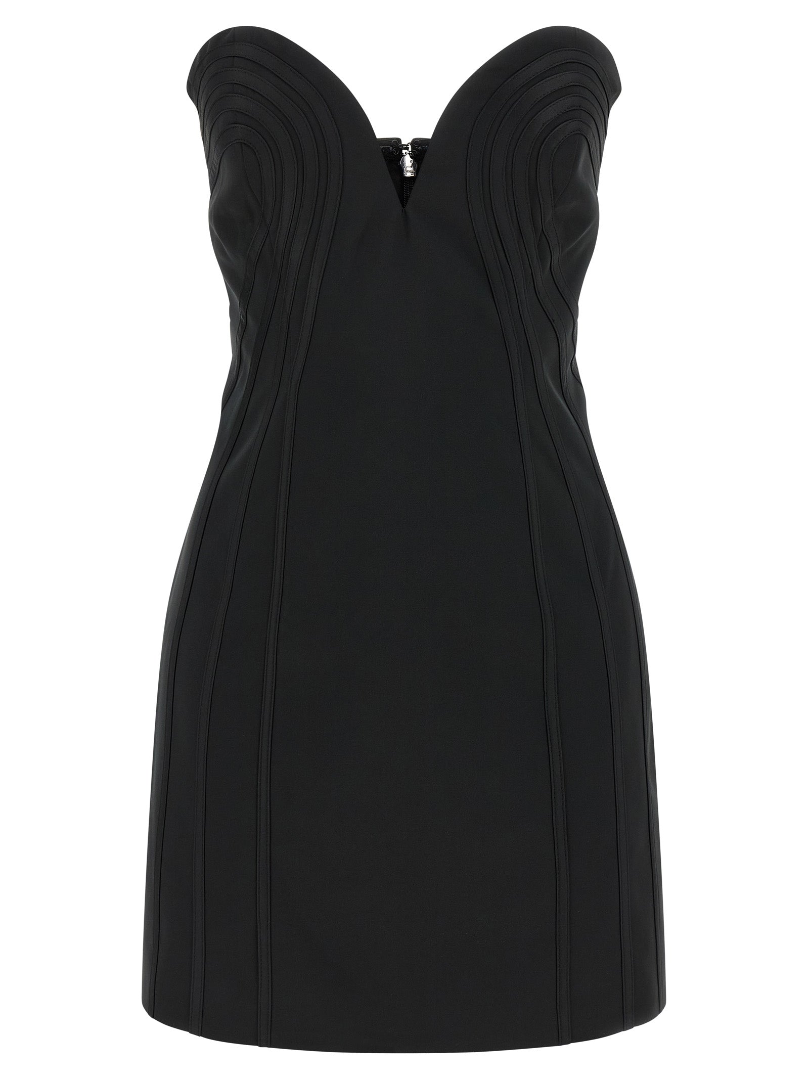 Satin Mini dress Black Polyester