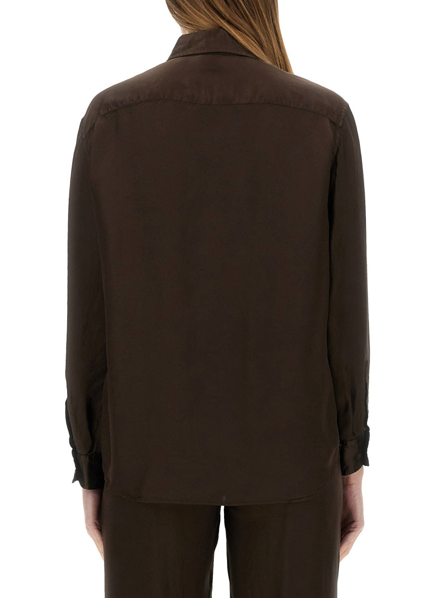 Relaxed Fit Shirt Brown Viscose