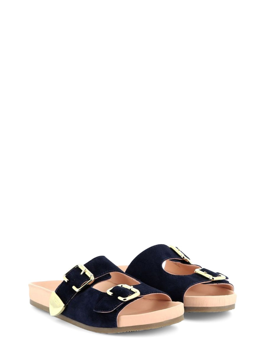 Sandals Blue Leather