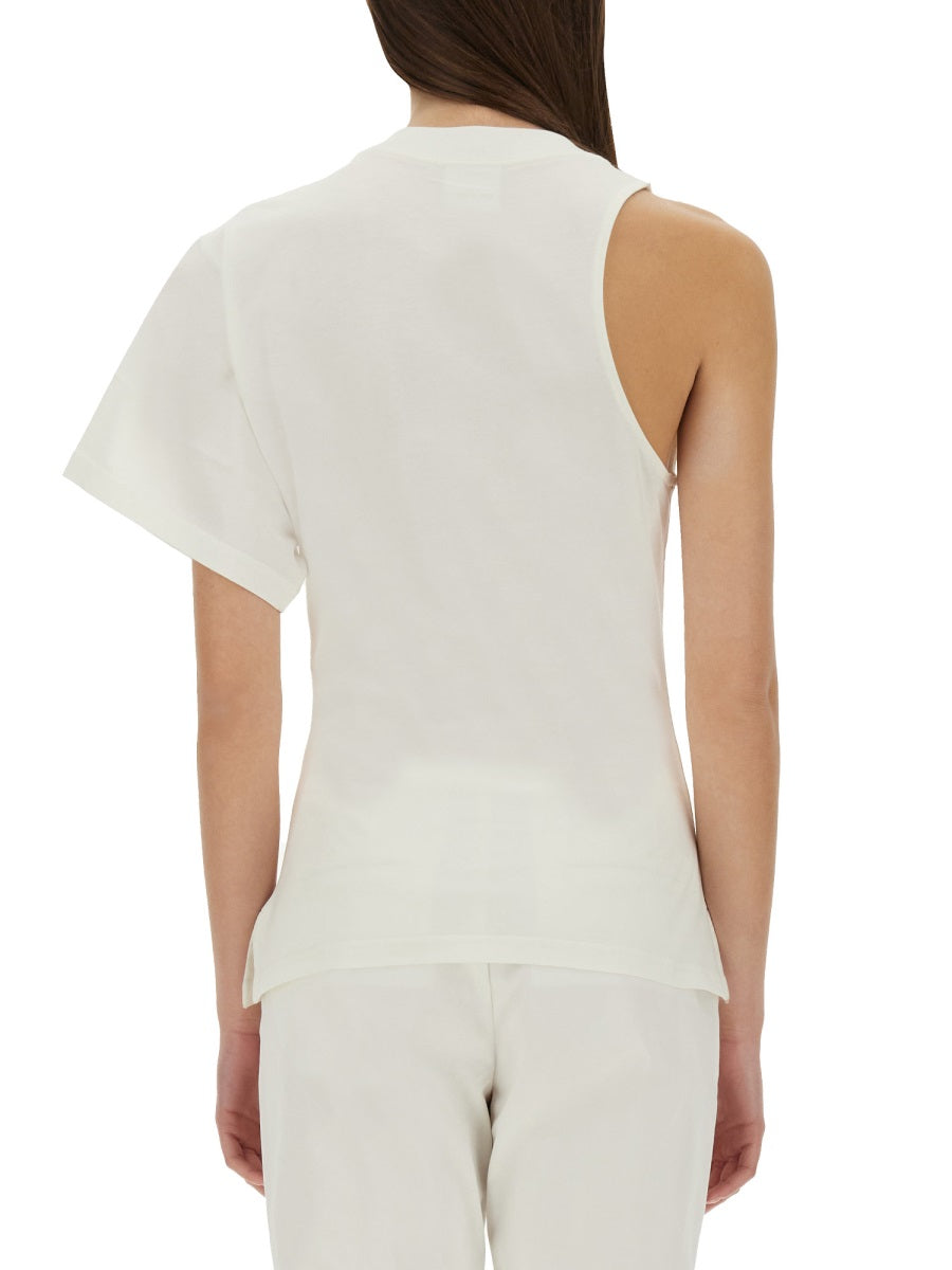 One-Shoulder T-Shirt Scuba White Cotton T-shirts
