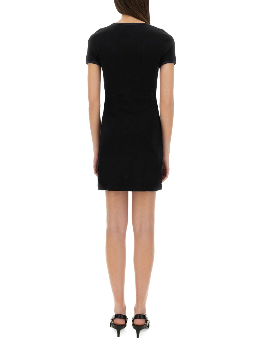 Holistic Contrast Mini Dress Black Fabric Main: Cotton