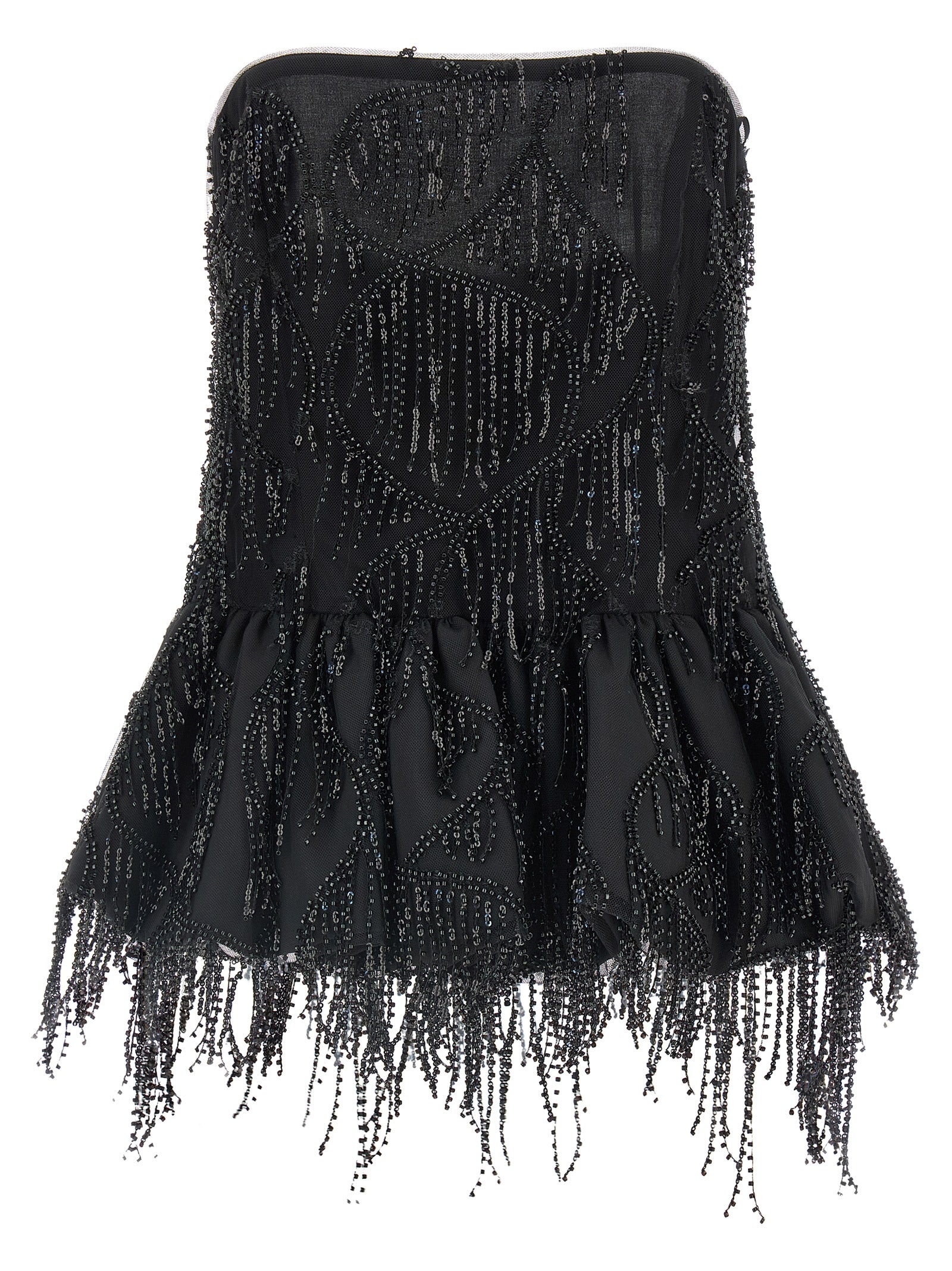 Sequins Bubble top Black Recycled Polyester Tops