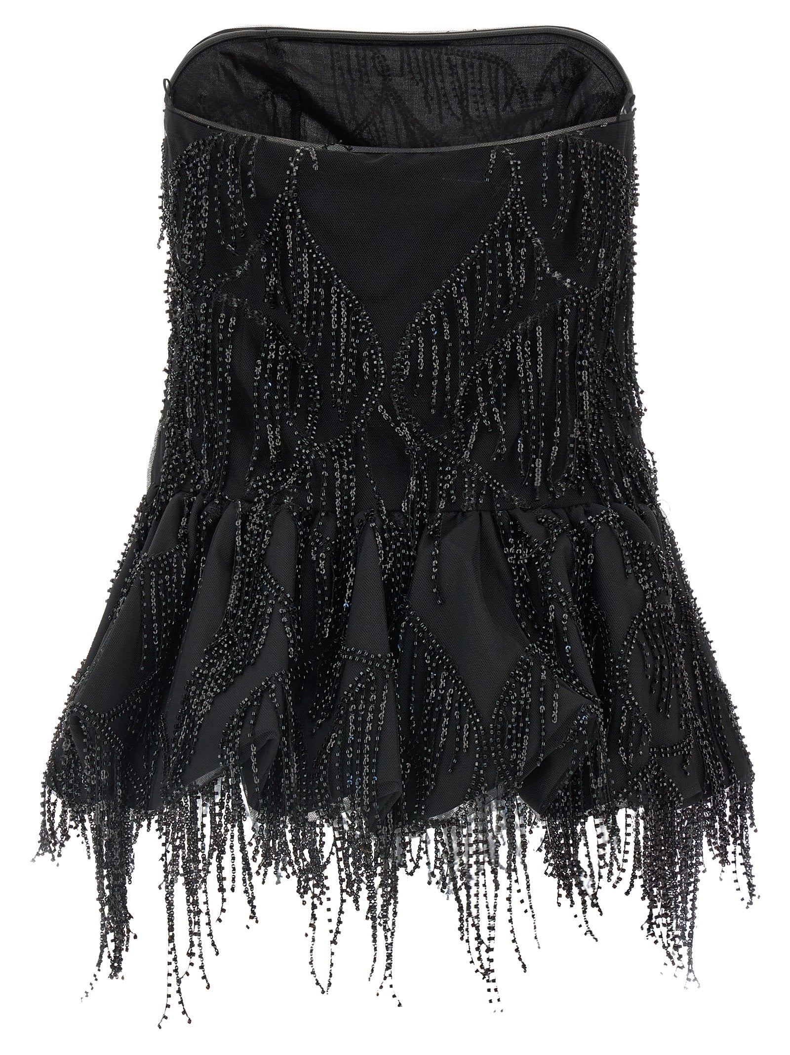 Sequins Bubble top Black Recycled Polyester Tops