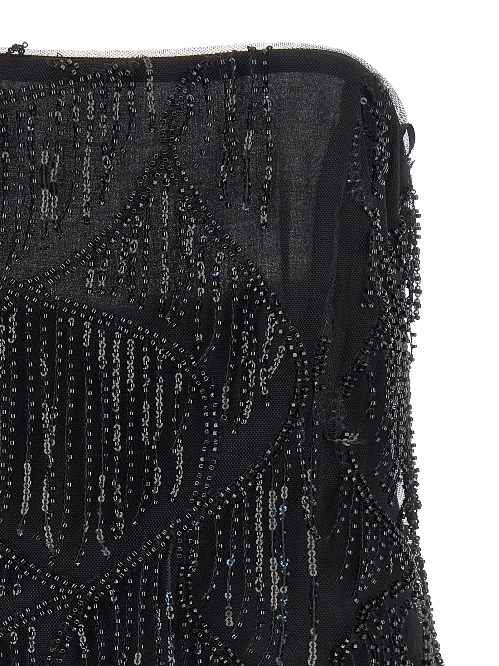 Sequins Bubble top Black Recycled Polyester Tops