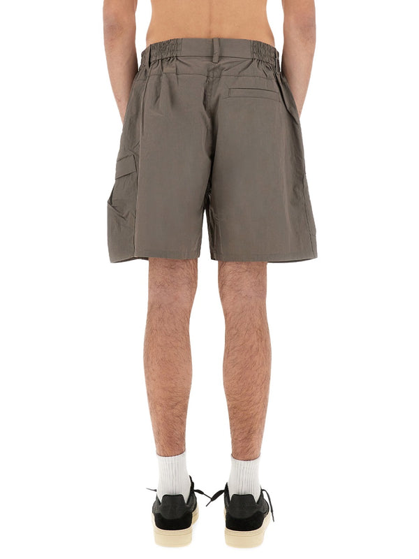 Cargo Tech Shorts Grey Cotton