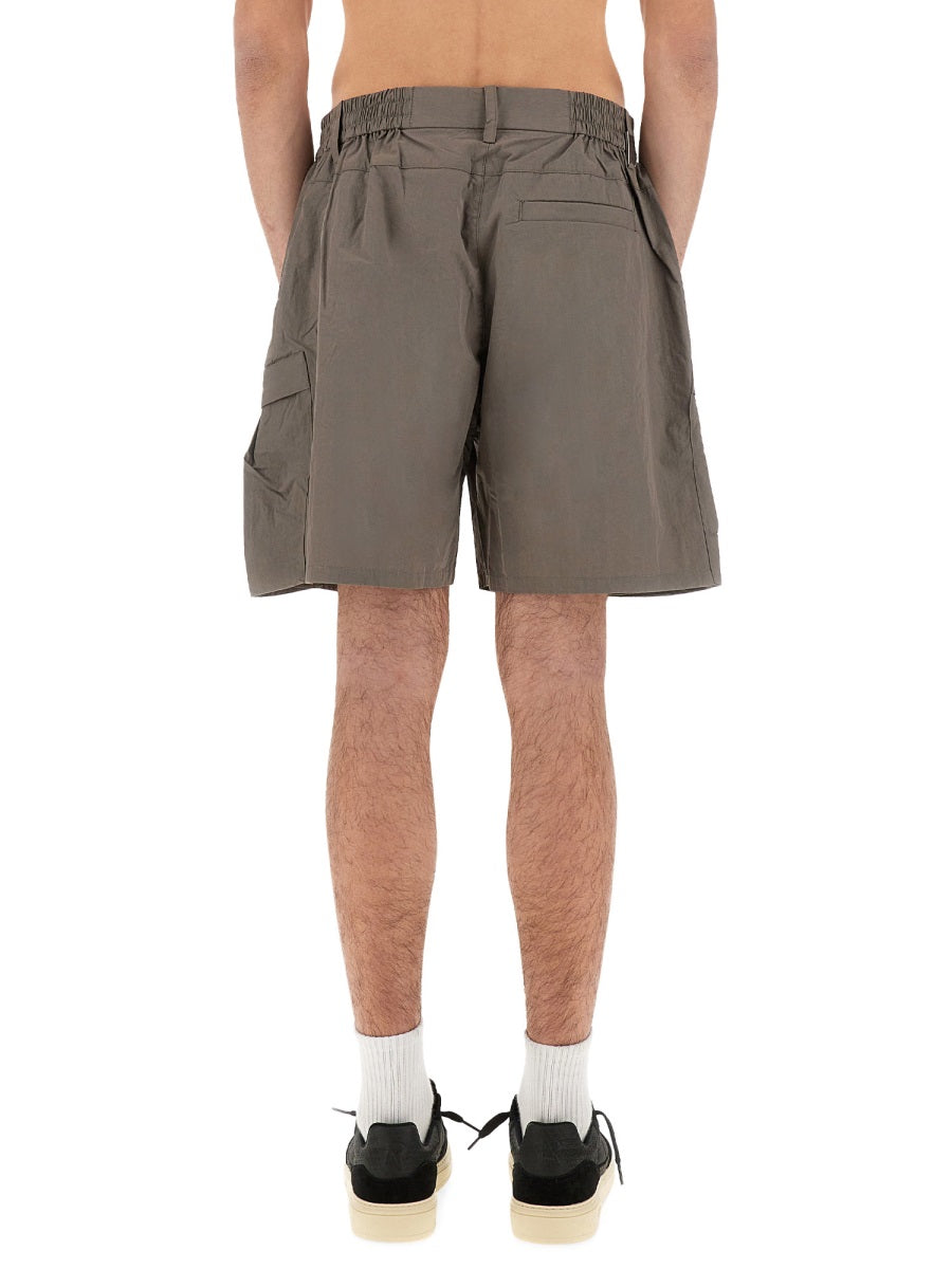Cargo Tech Shorts Grey Cotton