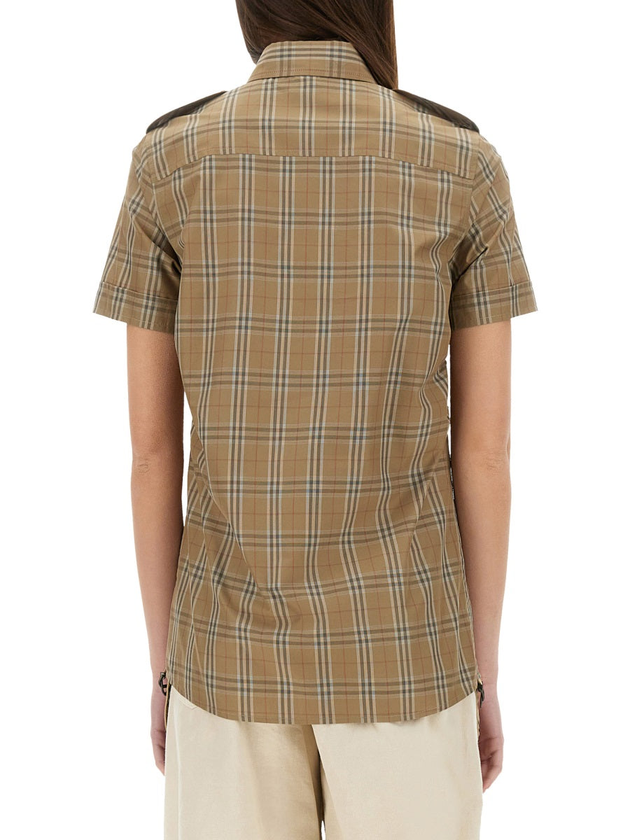 Cotton Check Shirt Brown