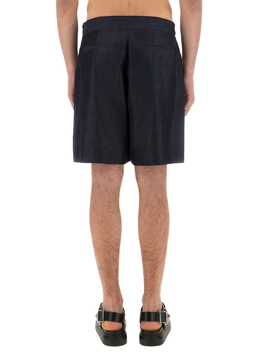 Denim Shorts Blue Cotton