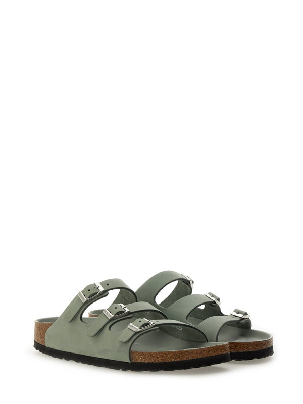 Leather Sandal With Narrow Fit Grey