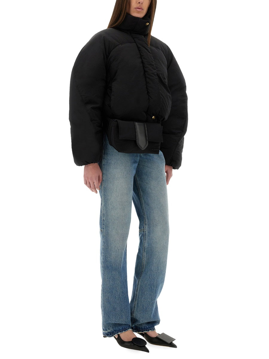 Caraco Puffer Short Jacket Black Polyamide