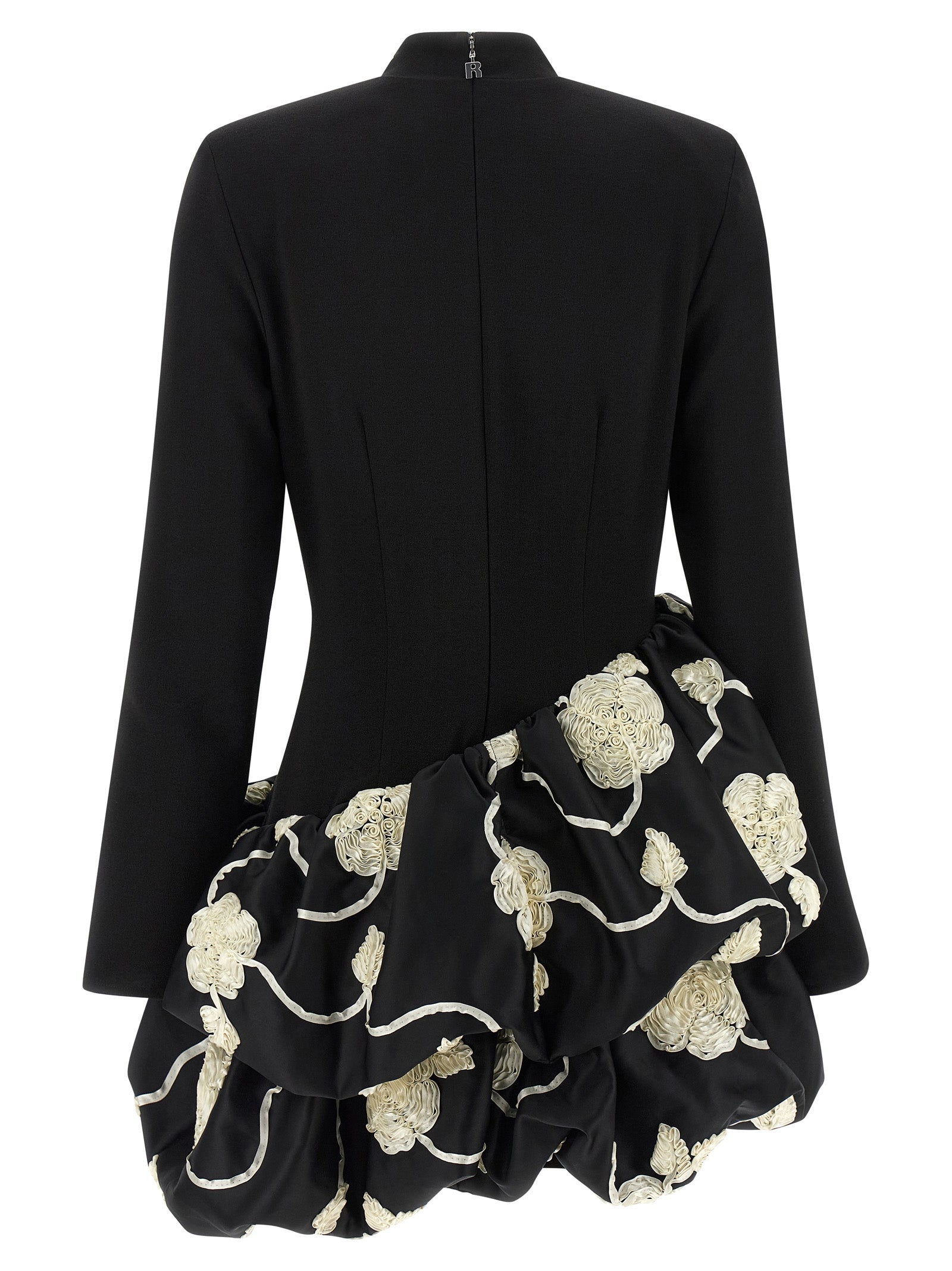 3D Flower Bubble dress White/black Polyester Recycled Elastane