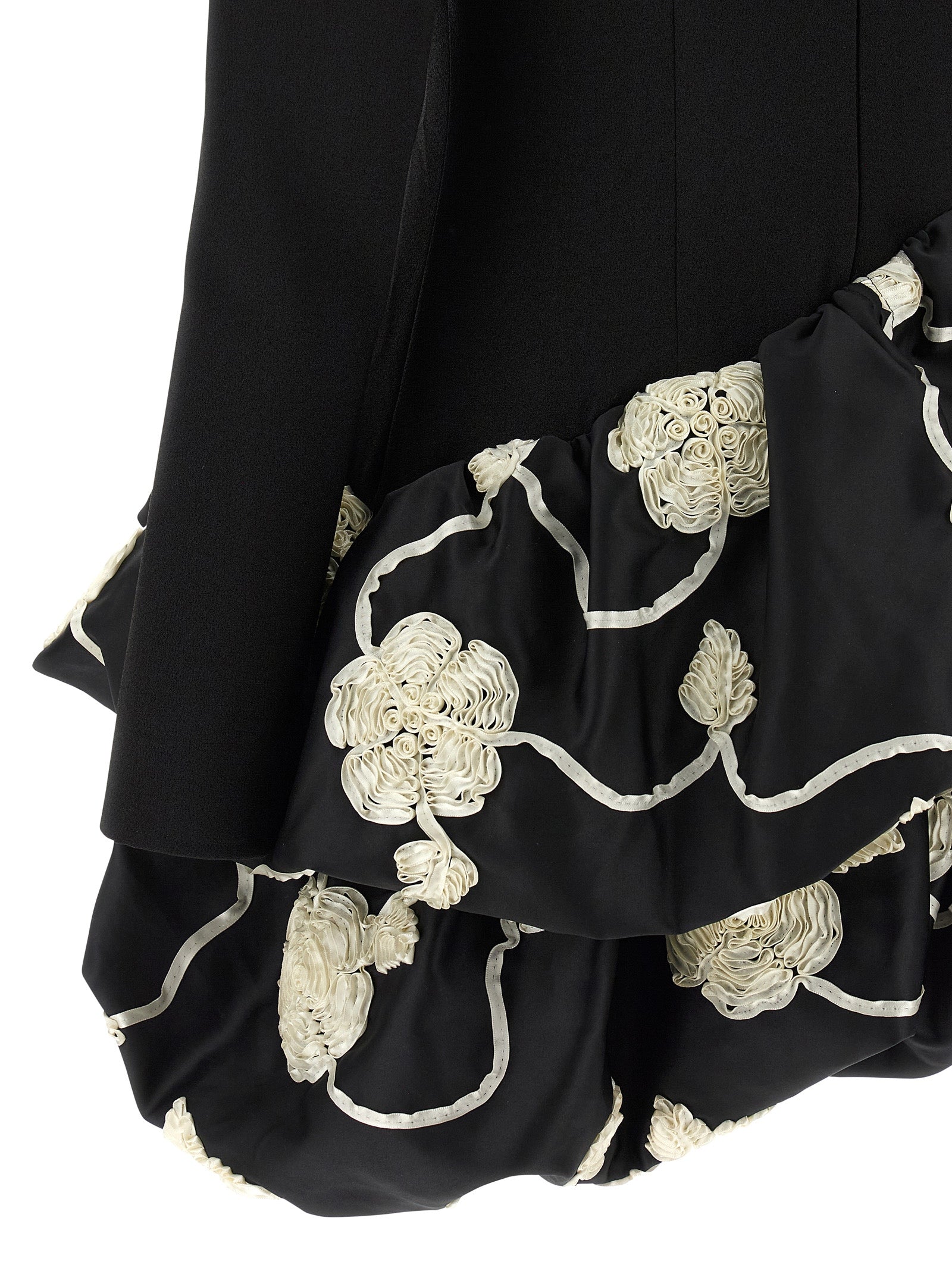 3D Flower Bubble dress White/black Polyester Recycled Elastane
