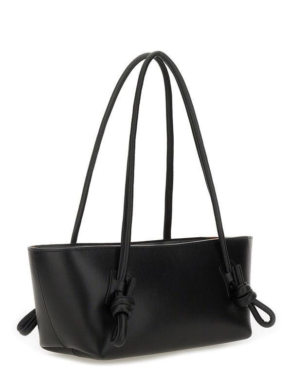 Baguette Bag Fleca Black Leather Shoulder