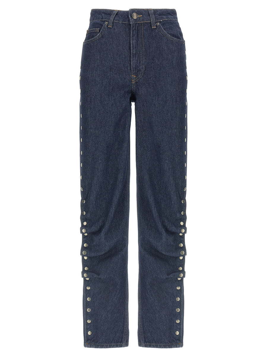 Rotate Birger Christensen Buttoned Denim Jeans — Navy