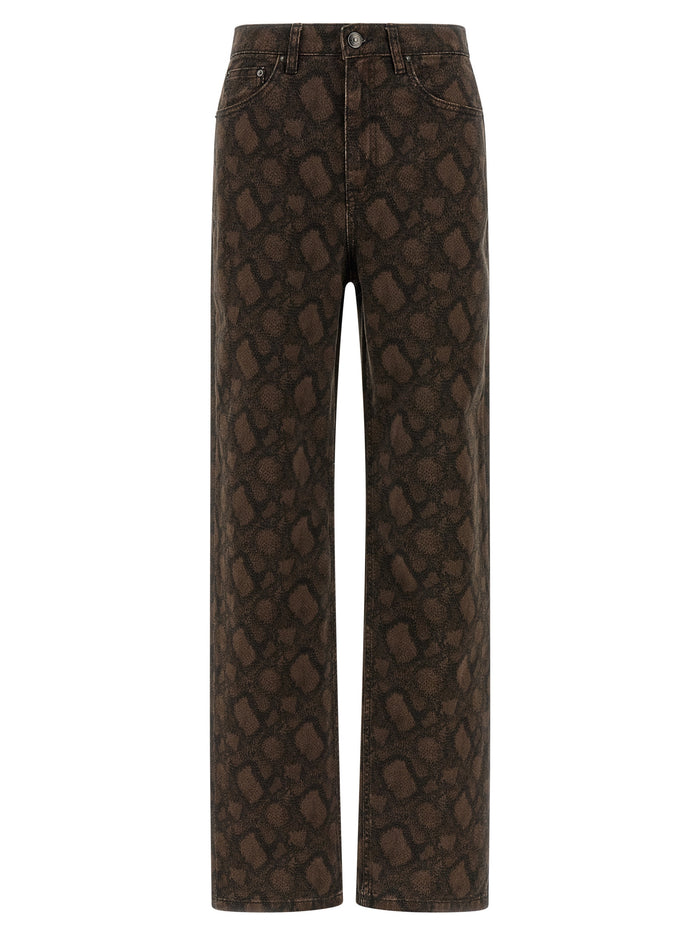 Animal print jeans Brown Cotton