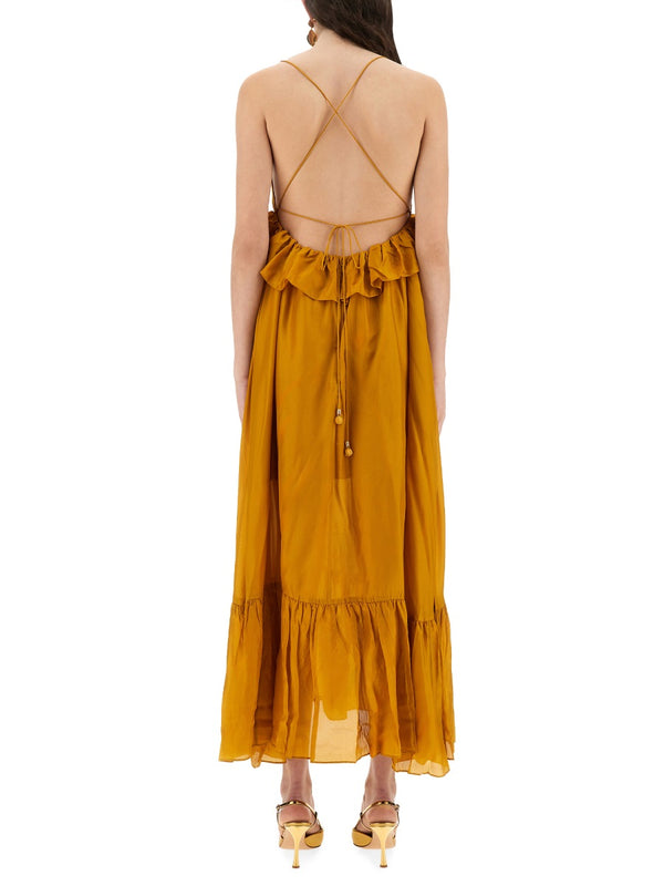 Rhiannon Dress Gold Silk