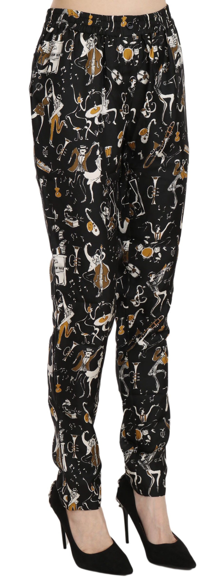Dolce & Gabbana 100% Silk trousers in black