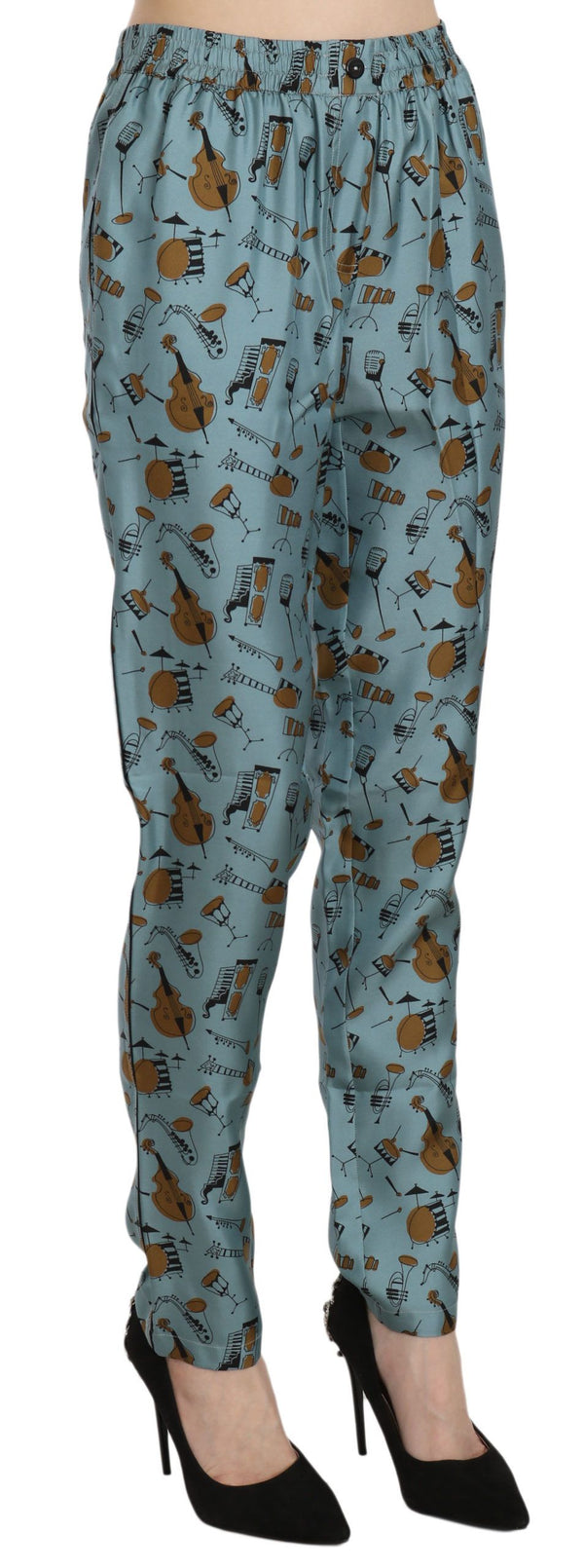 Dolce & Gabbana 100% Silk trousers in blue