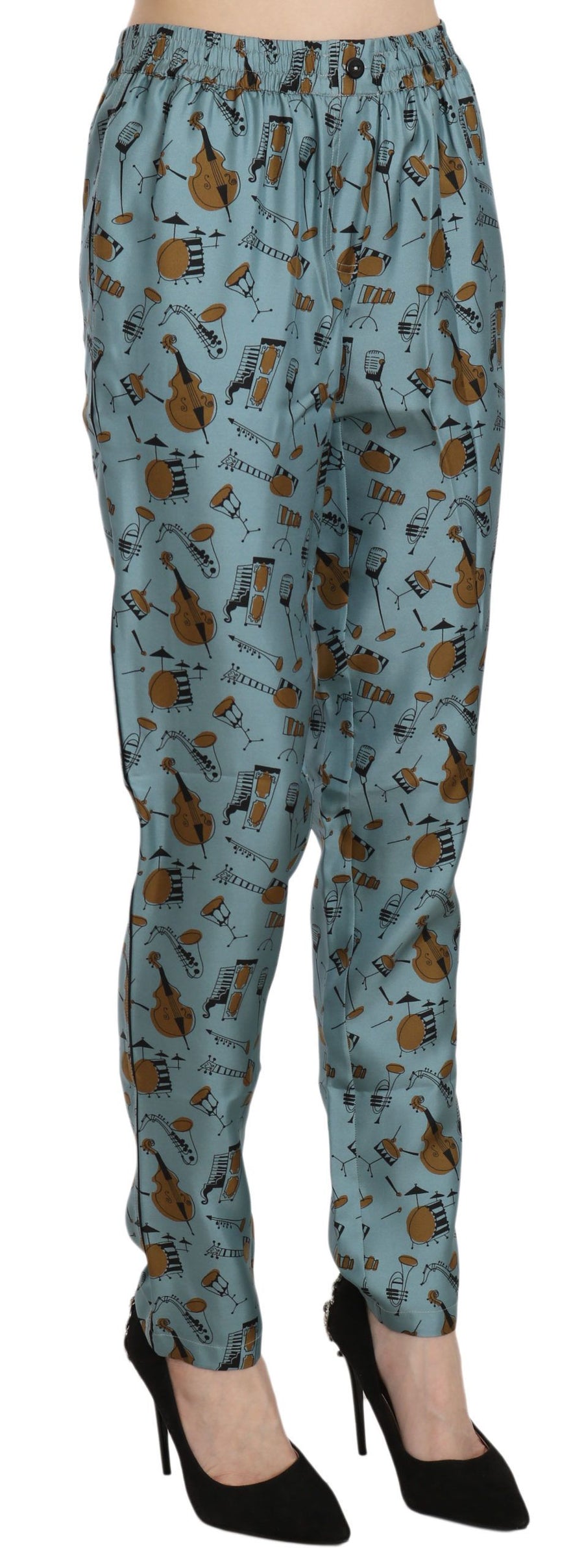 Dolce & Gabbana 100% Silk trousers in blue