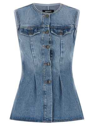 Rotate Birger Christensen Flared Denim Top