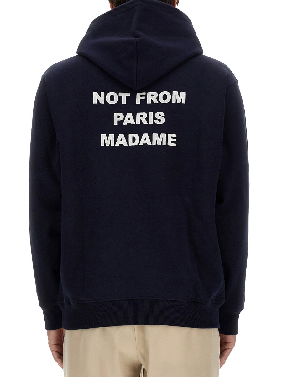 Slogan Sweatshirt Blue Cotton Sweatshirts