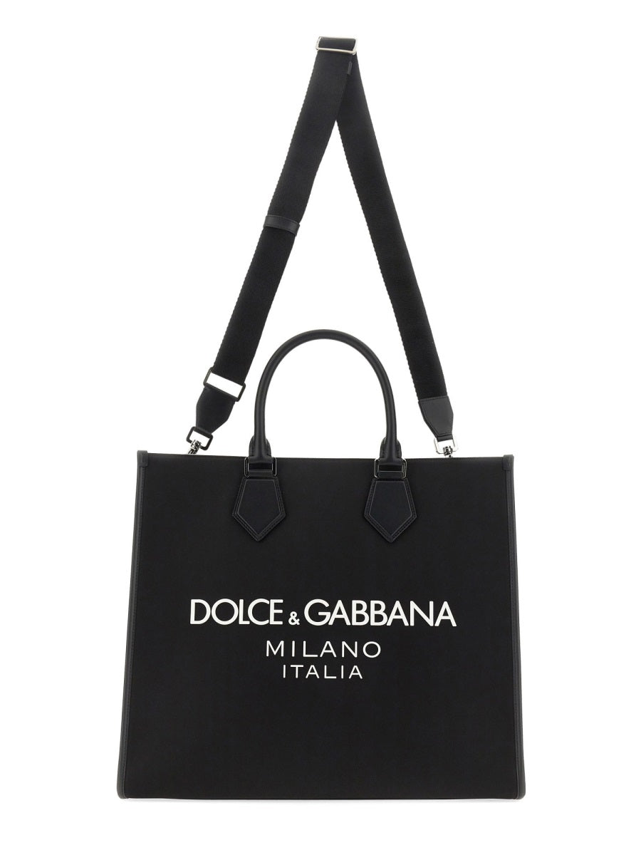 Large Shopping Bag Black Polyamide Handbags
