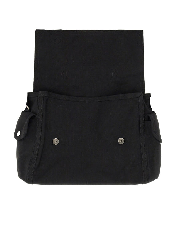 Shoulder Bag With Logo Black Cotton