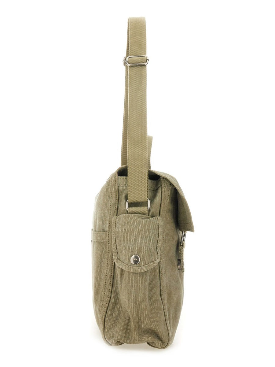 Shoulder Bag With Logo Brown Cotton