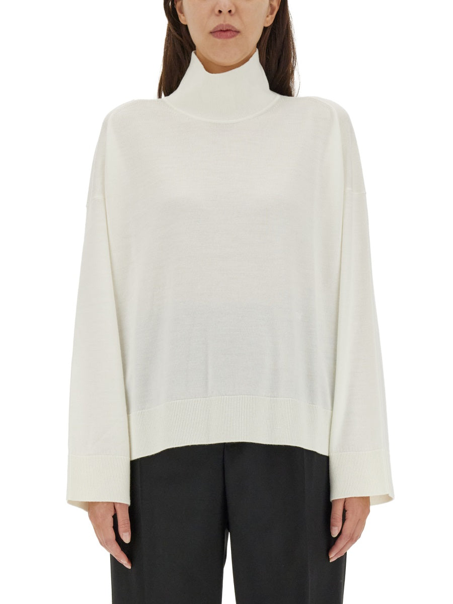 Turtleneck Sweater Ivory Wool Jumpers