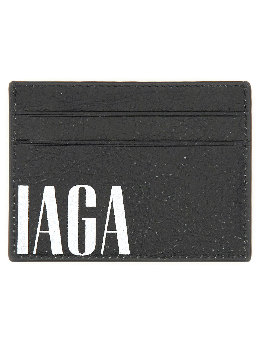 Leather Card Holder Black Domesticated Lamb Wallets & Purses