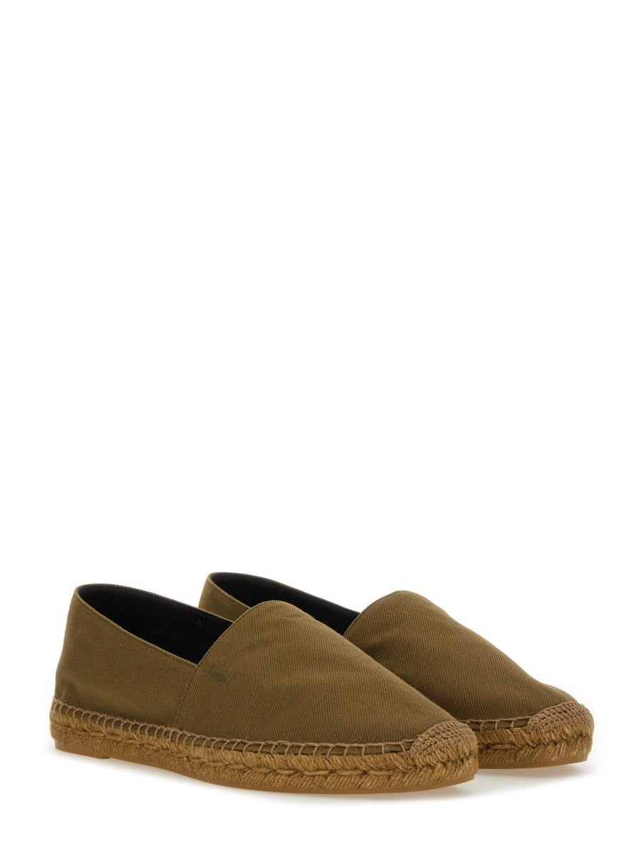 Cotton Gabardine Espadrille Brown Shoe