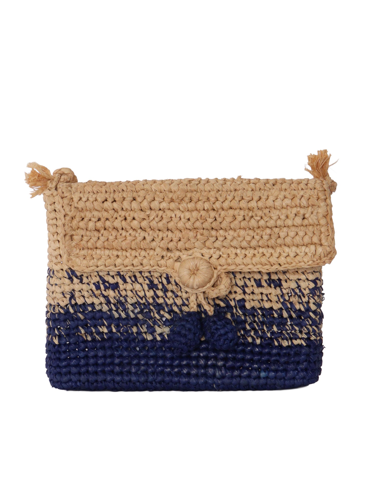 GOUTER BAG Blue Raffia Handbag