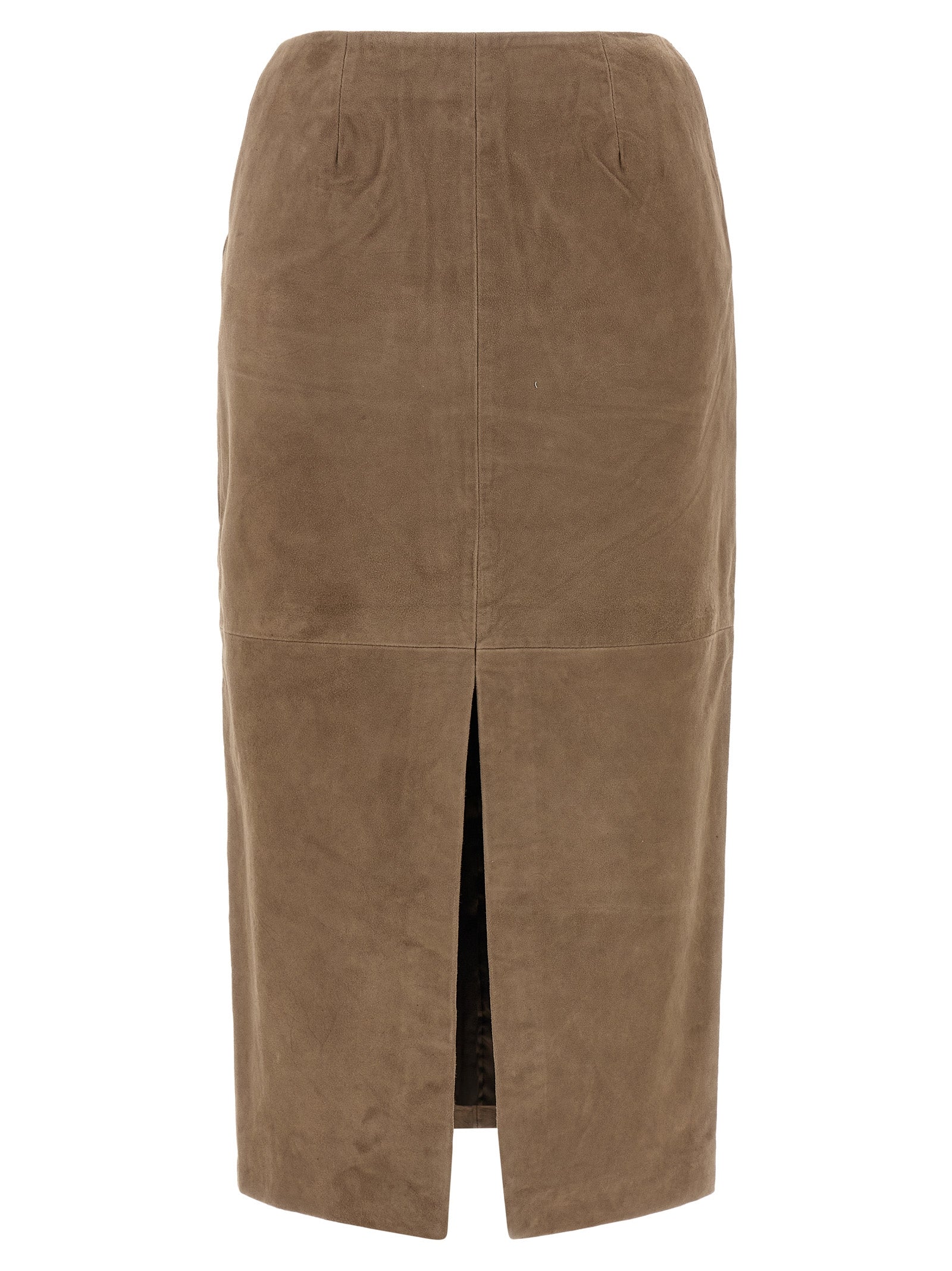 Suede Skirt Beige