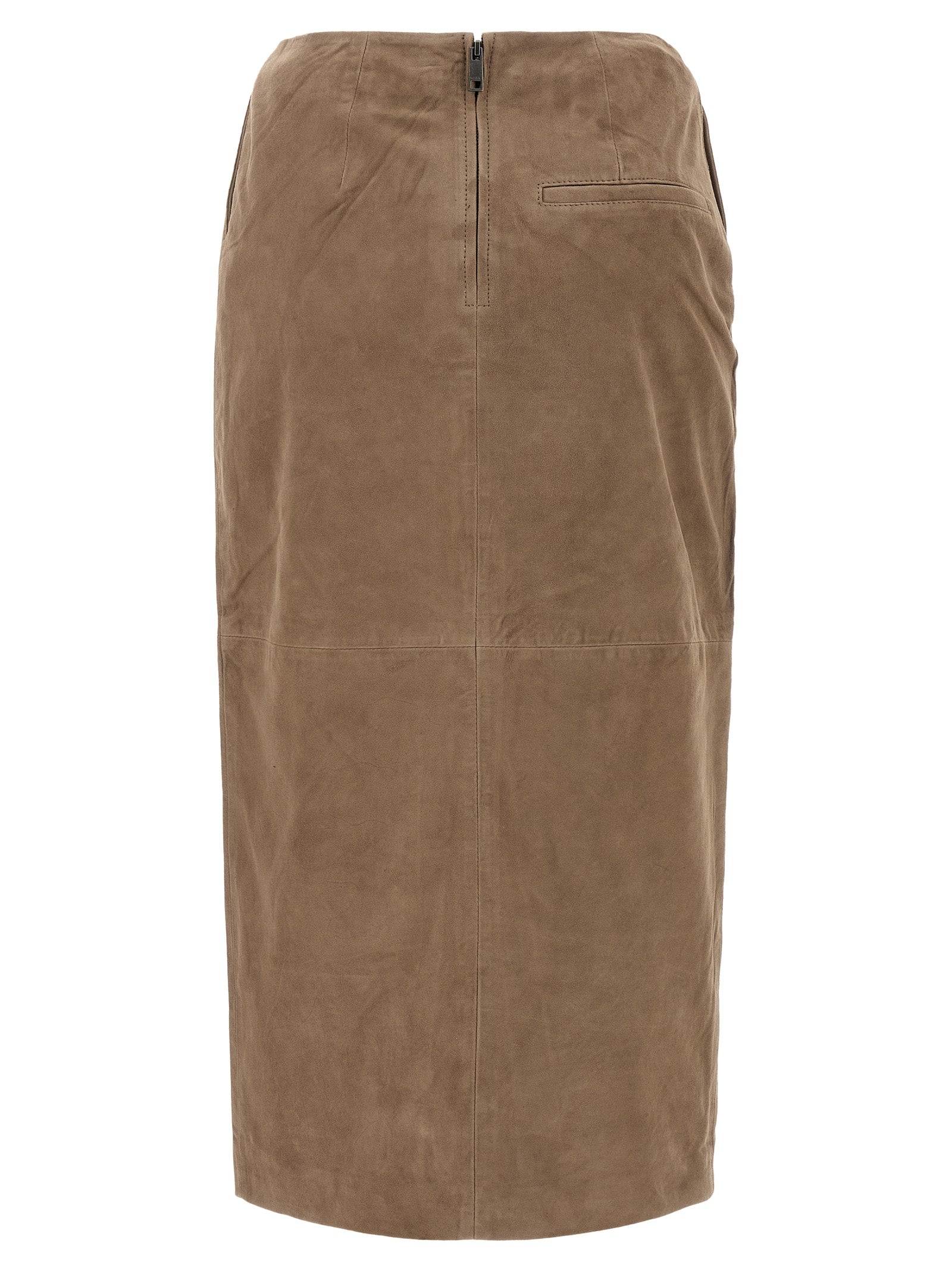 Suede Skirt Beige