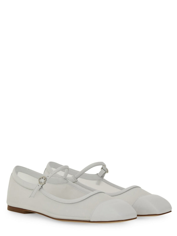 Dancer Uma White Nappa Leather Flats