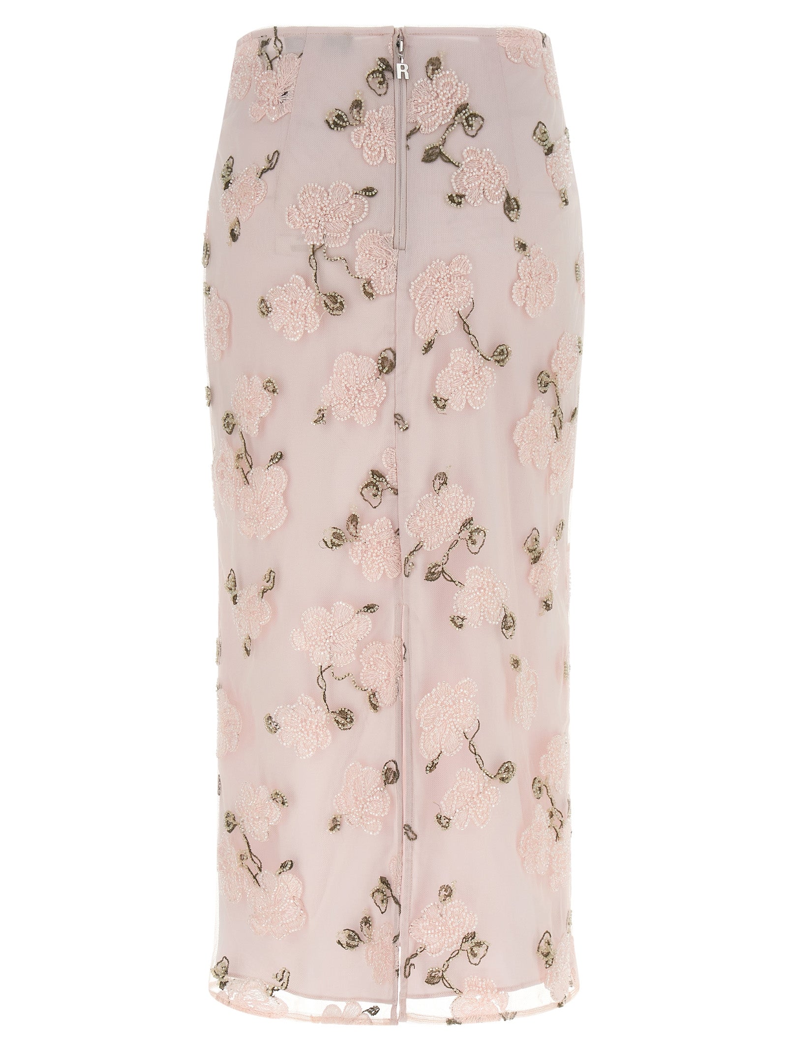 Sequin Pencil Skirt Pink Polyester