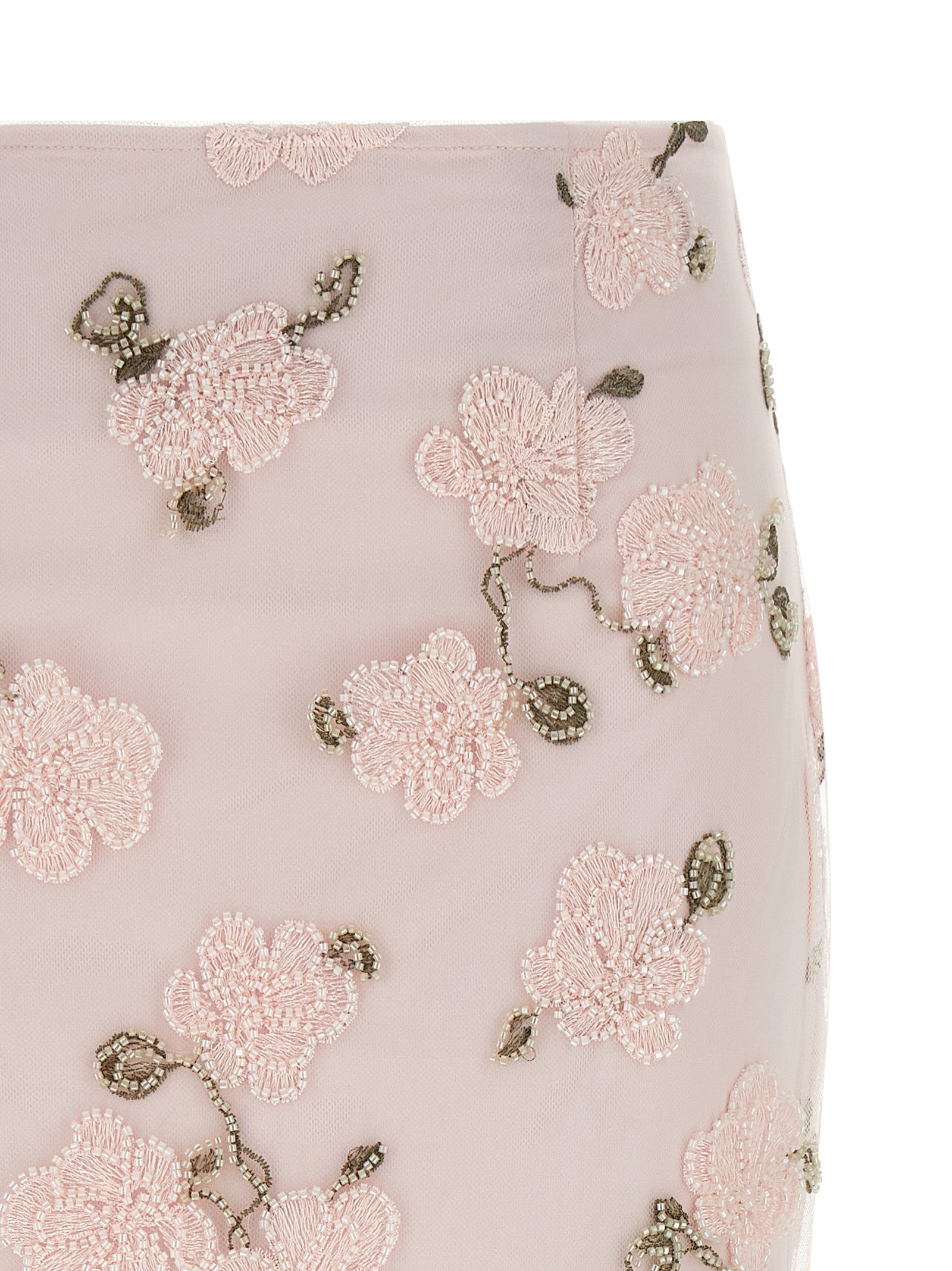 Sequin Pencil Skirt Pink Polyester