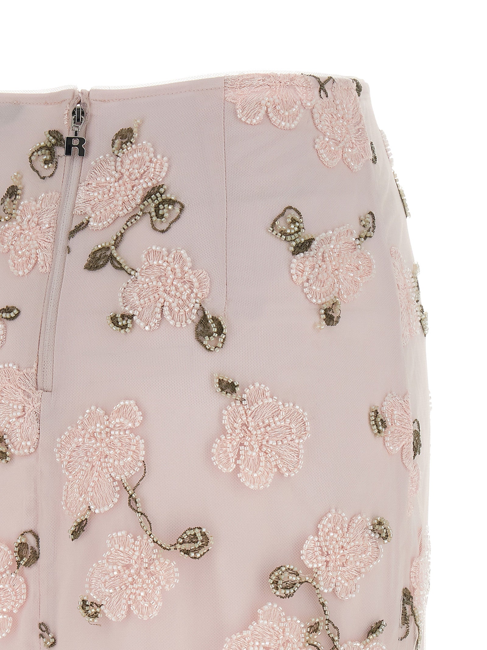Sequin Pencil Skirt Pink Polyester