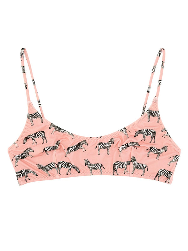 Pink Bikini Top Polyamide Swim Shorts