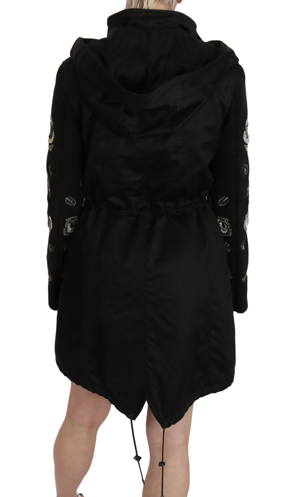 John Richmond 100% Cotton coat in black